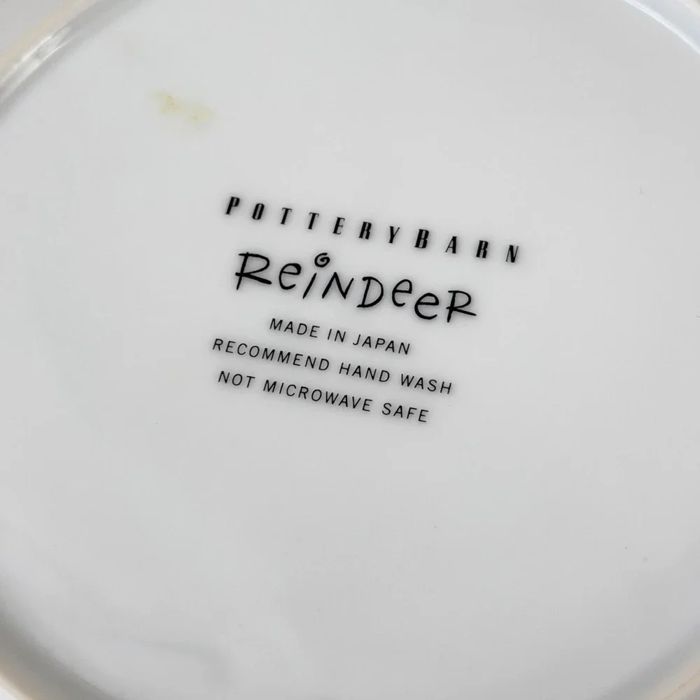 Pottery Barn Reindeer Salad Plates Set 4 8.5